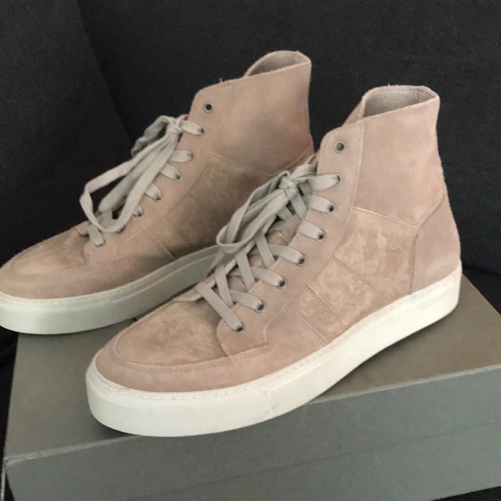 New All Saints Sz 9/43 taupe high tops